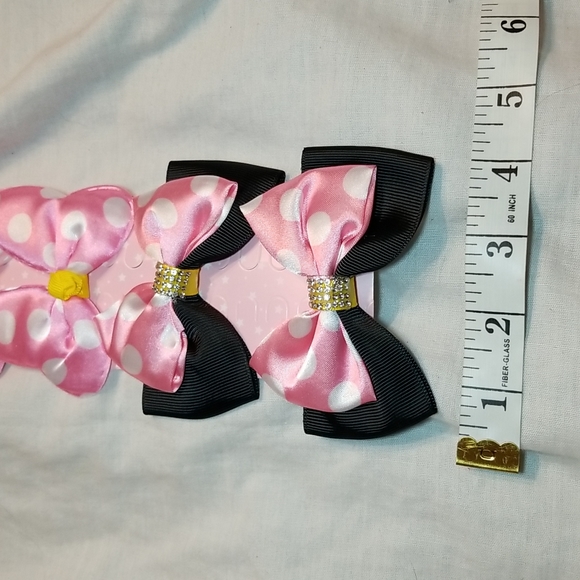 MOUSE EAR BLING LOT OF 7 HIGH QUALITY MOUSE EAR THEMED HAIR CLIPS BOWS SEQUINS - Picture 9 of 12